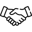 Icône de poignée de main symbolisant une image de marque alignée