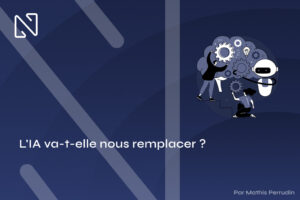 Illustration représentant la question du remplacement IA et la place de l’humain face à l’intelligence artificielle