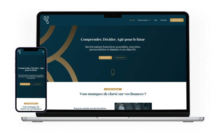 Présentation du site Kymaformation conçu sur mesure par Neuzian