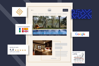 Maquette d’un site web responsive conçu pour un hôtel indépendant