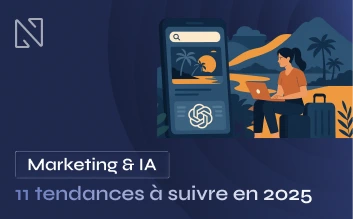 Professionnel du tourisme utilisant une solution d’intelligence artificielle pour optimiser sa communication en 2025.